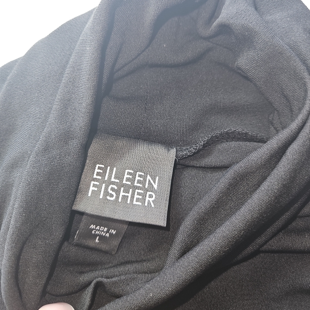 🌸 Eileen Fisher | 100% Silk Turtleneck Midi Dress, size L - Picture 7 of 10